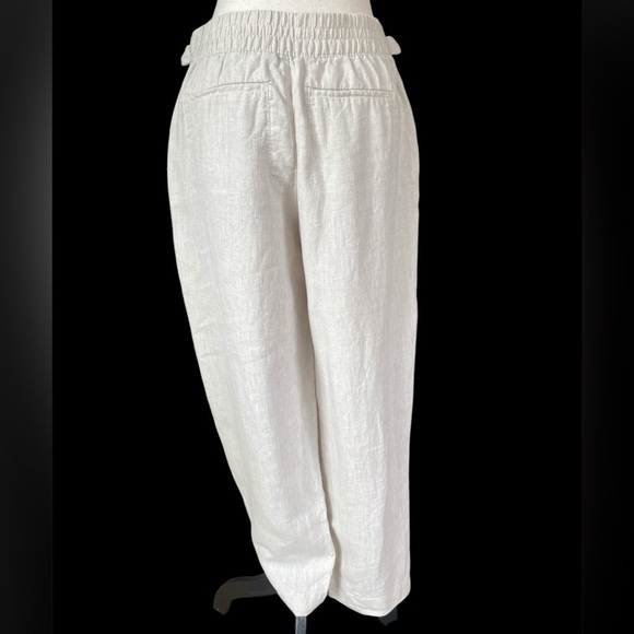 Athleta Voyager Women's 100% Linen Pant Beige Sz.6 Ankle Vacation - Picture 5 of 7